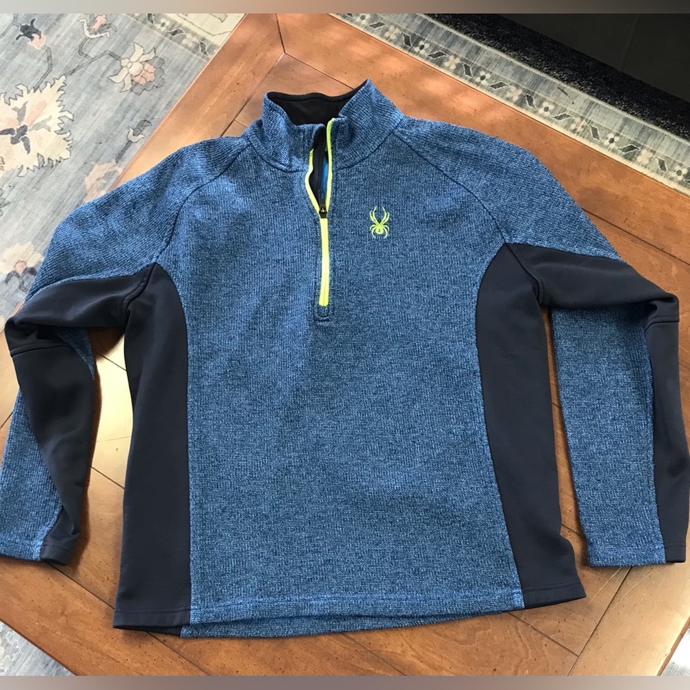 Spyder Blue and Black‎ Men's Quarter Zip Shirt